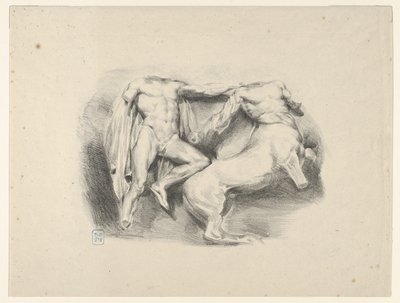Theseus erövrare av kentauren Eurytus, 1825., 1825. av Eugène Delacroix