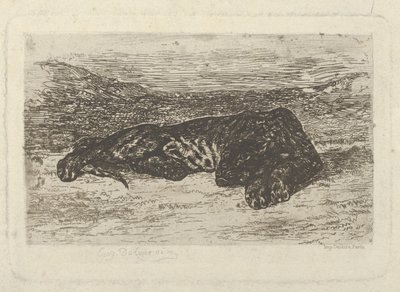 Tiger som ligger i öknen, 1846, 1846. av Eugène Delacroix