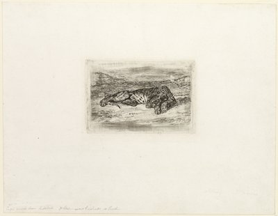 Tiger vilar i öknen av Eugène Delacroix