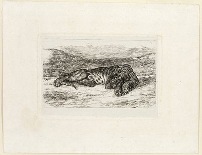 Tiger vilar i öknen av Eugène Delacroix