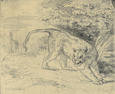 Tigre en Arrêt av Eugène Delacroix