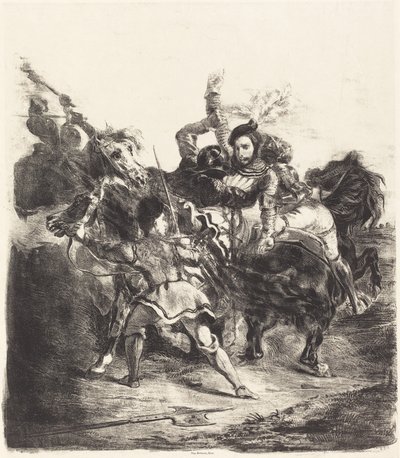Weislingen attackerad av Goetz styrkor av Eugène Delacroix