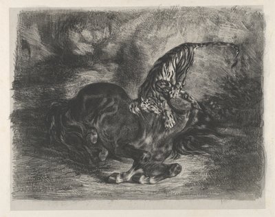 Vildhäst fälld av en tiger, 1828, 1828. av Eugène Delacroix