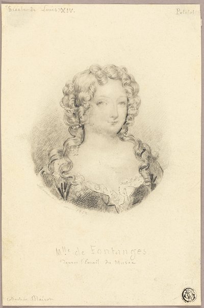 Medaljongporträtt av fröken de Fontanges av Eugène François Marie Joseph Devéria