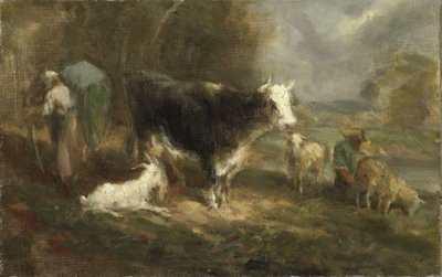 Gård med boskap av Eugène Fromentin Dupeux