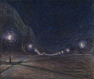 Hornsgatan by Night, 1902 av Eugène Jansson