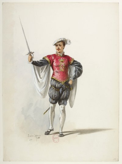 Btv1b84558104 11 - Saint-Saëns - Henrik VIII - Kostymmaketter - Lacoste - 11:e dräkten av Eugene Lacoste