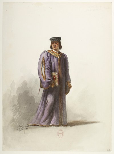Btv1b84558104 32 - Saint-Saëns - Henrik VIII - Kostymmodeller - Lacoste - 32. Skrivare i läkardräkt av Eugene Lacoste
