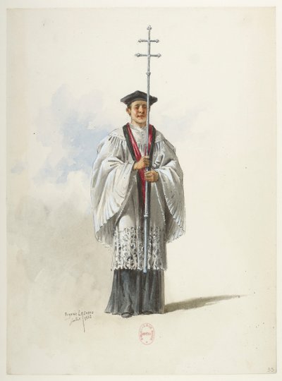 Btv1b84558104 33 - Saint-Saëns - Henrik VIII - Kostymmodeller - Lacoste - 33. Präst av Eugene Lacoste