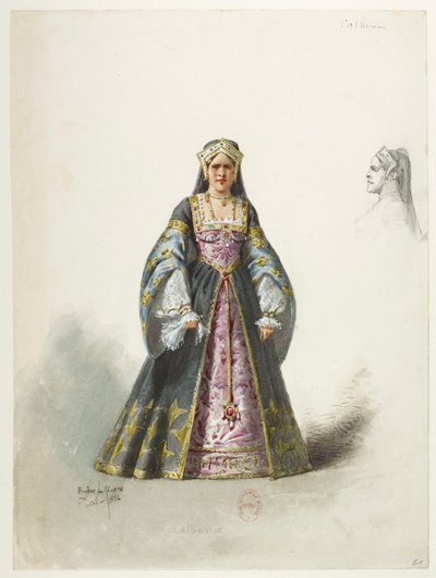 Btv1b84558104 61:a - Saint-Saëns - Henrik VIII - Kostymmaketter - Lacoste - 61:a Catherine Catherine av Eugene Lacoste