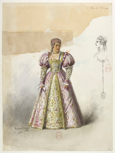 Btv1b84558104 62 - Saint-Saëns - Henrik VIII - Kostymmodeller - Lacoste - 62. Anne av Boleyn med collette av Eugene Lacoste