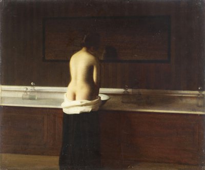 Ung kvinna på sin toalett, 1898 av Eugène Lomont