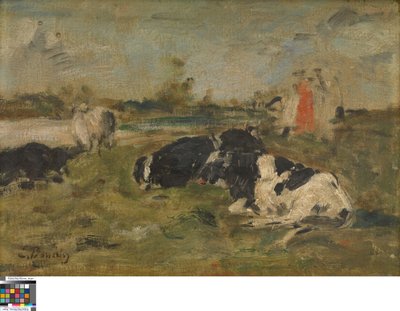 Kossor på en äng av Eugene Louis Boudin