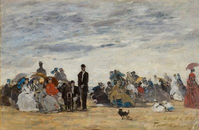 Trouville strand av Eugene Louis Boudin