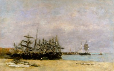 Portrieux - Strandade fartyg av Eugene Louis Boudin