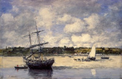 Portrieux - Kusten vid lågvatten av Eugene Louis Boudin