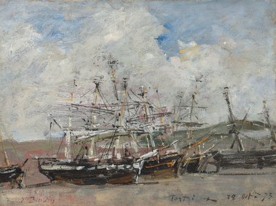 Portrieux. Hamnen vid lågvatten av Eugene Louis Boudin