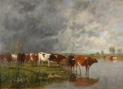 Drickande i flock av Eugene Louis Boudin