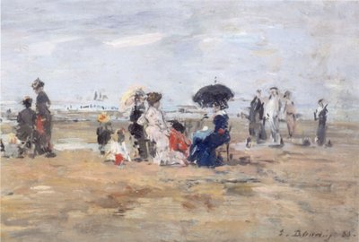 Trouville, Strandscen av Eugene Louis Boudin