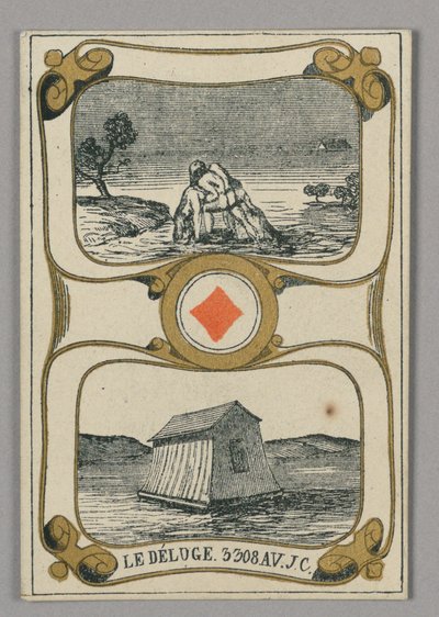 The Flood, Playing Card från Set of "Heroic Cards" eller "Great Men" av Eugène Moreau