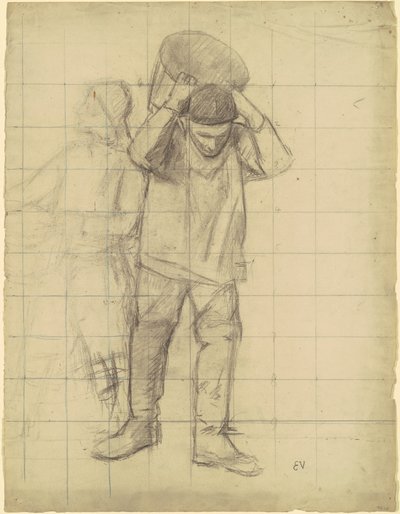 Studie för "Pêcheurs de la mer du Nord" (Studie för "Fishermen of the North Sea") av Eugène Vail
