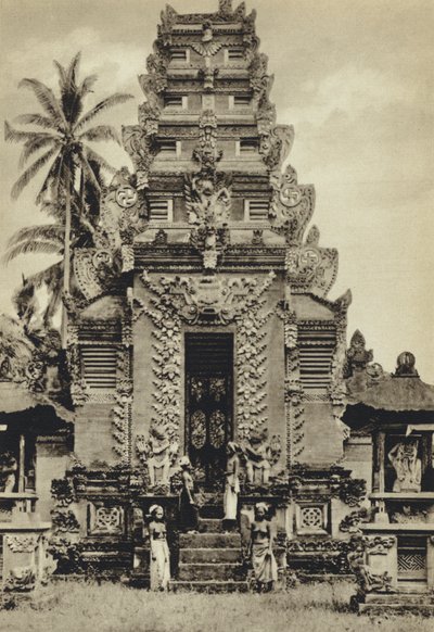 Nederländska Indien, Temple, Bali (s/v foto) av European Photographer