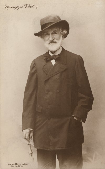 Porträtt av Giuseppe Verdi, operakompositör (svartvitt foto) av European Photographer