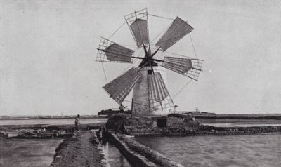 Trapani, en väderkvarn (s/v foto) av European Photographer