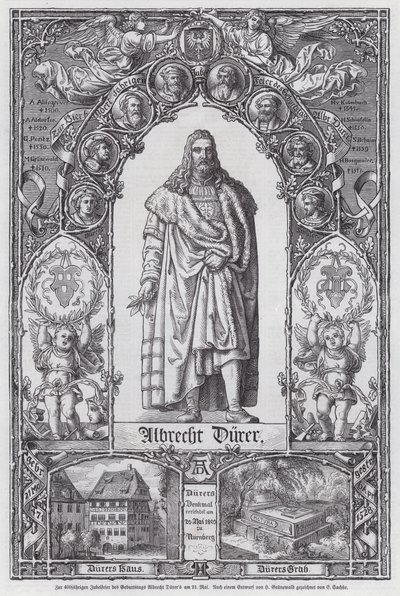 400-årsdagen av födelsen av den tyske konstnären Albrecht Durer (gravyr) av European School