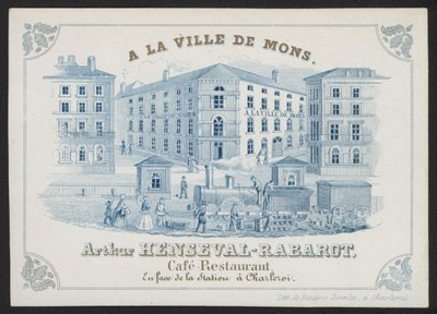 A La Ville De Mons, Arthur Henseval-Rabarot, Caférestaurang (gravyr) av European School