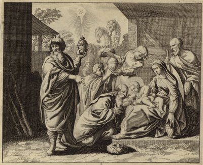 Adoration of the Magi (gravyr) av European School