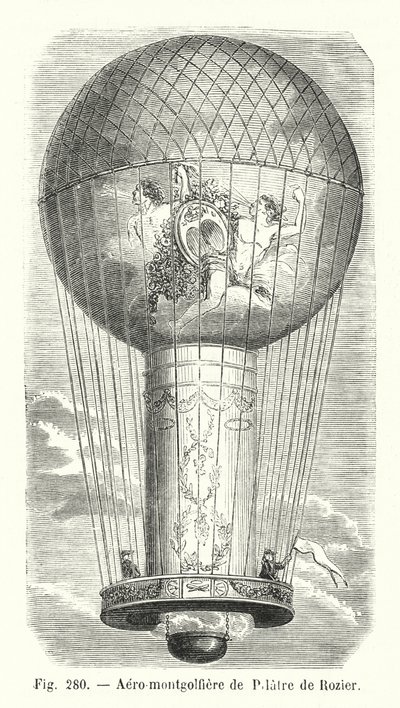 Aero-montgolfiere de Pilatre de Rozier (gravyr) av European School