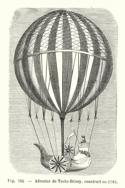 Aerostat av Testu-Brissy, byggd 1785 (gravyr) av European School