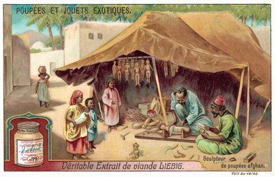 Afghansk dockmakare (chromolitho) av European School