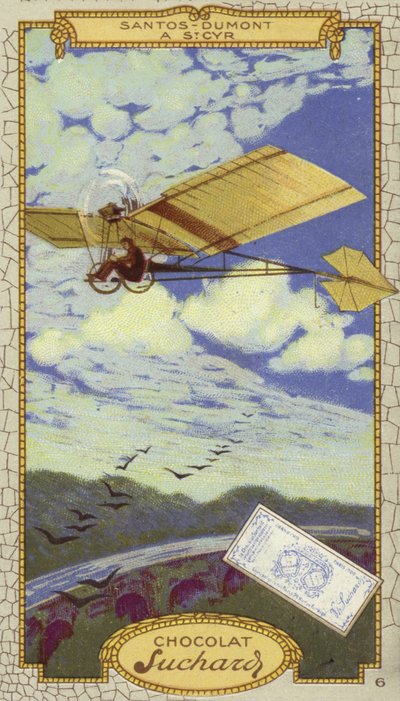 Alberto Santos-Dumont vid St Cyr, Frankrike (kromolitho) av European School