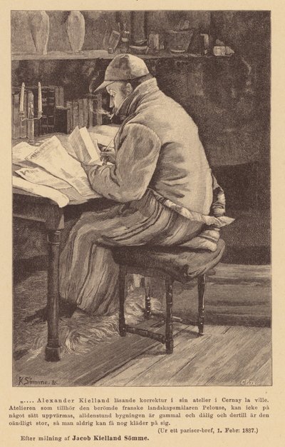 Alexander Kielland, norsk författare (gravyr) av European School