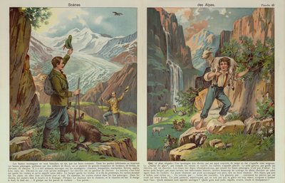 Alpina scener (chromolitho) av European School