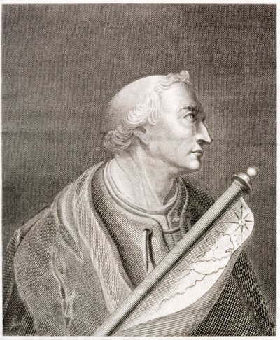 Amerigo Vespucci, italiensk navigatör och upptäcktsresande (gravyr) av European School