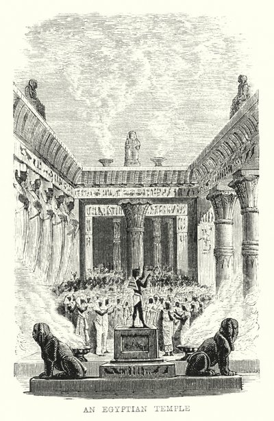 Ett egyptiskt tempel (gravyr) av European School