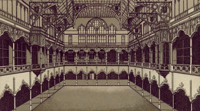 Anvers / Antwerpen: Börs (litografi) av European School