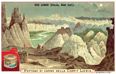 Badlands, South Dakota, USA (chromolitho) av European School