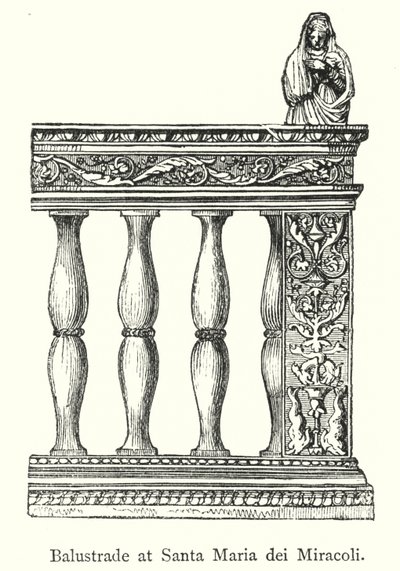 Balustrade vid Santa Maria dei Miracoli (gravyr) av European School