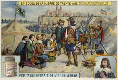 Bernard av Saxe-Weimar tar emot nycklarna till staden Breisach, 1638 av European School