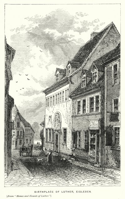 Luthers födelseplats, Eisleben (gravyr) av European School