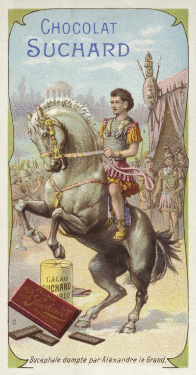 Bucephalus tämjas av Alexander den store av European School