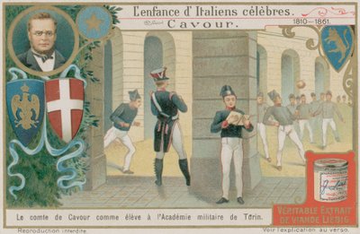 Camillo Benso, greve av Cavour, studerar vid militärakademin i Turin av European School