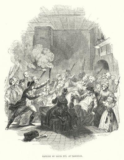 Fångst av Ludvig XVI i Varennes (gravyr) av European School
