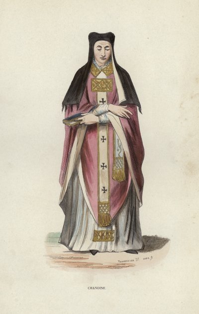 Chanoine (färgad gravyr) av European School