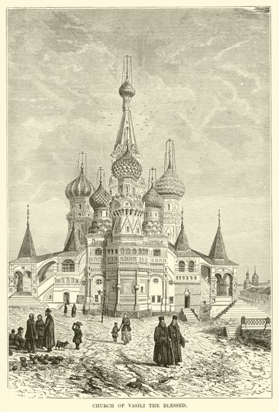 Vasili den välsignade kyrkan (gravyr) av European School