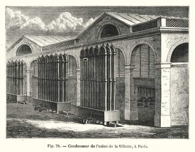 Kondensor från Villette-fabriken, i Paris (gravyr) av European School